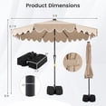 thumbnail image 3 of Gymax 9 FT Outdoor Patio Umbrella w/32 Solar LED Lights & Weighted Base Sandbags Brown, 3 of 10