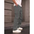 thumbnail image 4 of Rexolia Mens Cargo Pants Breathable Multi Pocket Work Pants Elastic Waist Straight Leg Casual Outdoor Utility Daily Dark Gray 2XL, 4 of 6