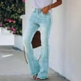 thumbnail image 6 of Women's Flare Bell Bottom Jeans High Waisted Wide Leg Bootcut Jeans Stretchy Denim Pants, 6 of 6