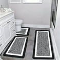 thumbnail image 5 of kkbbma under $5 3-Piece Bathroom Rug Set, 3 Piece Bathroom Rugs Set, Extra Large Plush Shower Mat, U Shape Toilet Lid Cover Mat, Super Absorbent Microfiber Bath Mat, 5 of 7