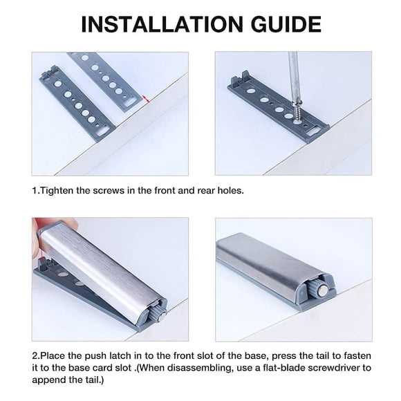 Push Latches for Cabinets 6 Pack Push to Open Cabinet Hardware Push Press Latch Kitchen Door Push Release Latch