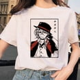 thumbnail image 5 of Camiseta con estampado divertido de Bungou Stray Dogs para mujer, Top Harajuku, camiseta informal básica con cuello redondo, camiseta de manga corta para niña, envío directo, 5 of 5