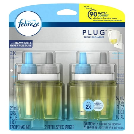febreze plug refills crisp freshener count duty oz heavy clean air