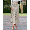 thumbnail image 3 of FreshPretty Satin Skirts for Women Trendy Spring Summer High Waisted Leopard Print Cocktail Wedding Long Silk Midi Skirt, 3 of 8