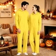 thumbnail image 3 of ZHOGXU Hooded Jumpsuits Unisex Zipper Front Bodysuit Cozy Lightweight Hoodie Rompers Nightwear,Yellow,XXXL, 3 of 8