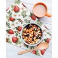 thumbnail image 3 of Red Strawberry Kitchen Dish Towels for Drying Dishes Set of 2, Summer Fruits Farmhouse Leaves Floral Rustic Waffle Weave Microfiber Hand Tea Bathroom Towels Quick Dry & Absorbent Towel 12x12, 3 of 7