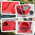 thumbnail image 4 of PawHut Dog Stroller, One-click Folding Pet Stroller with Cup Holder, 4 Wheels Travel Carrier w/ Brakes, 360° Swiveling Front Wheels, Storage Basket, for XS/Small Dogs Cats, Red, 4 of 10