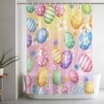 thumbnail image 5 of Easter Colorful Eggs Shower Curtain Set, Waterproof Shower Curtains for Bathroom, White Daisy Spring Flowers Washable Fabric Cloth Bath Curtain for Bathtub Decoration with Hooks 72x78 Inches, 5 of 9