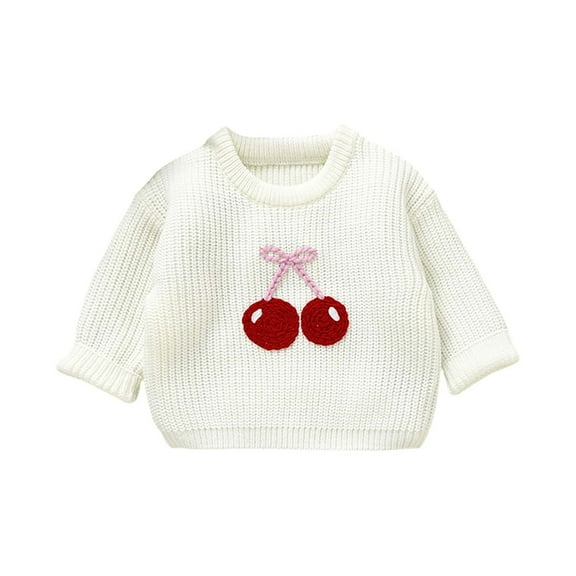 Mercatoo Toddler Baby Boy Girl Knit Sweaters Kids Long Sleeve Shirts Pullover Embroidery Sweatshirt Knitwear Fall Winter Clothes