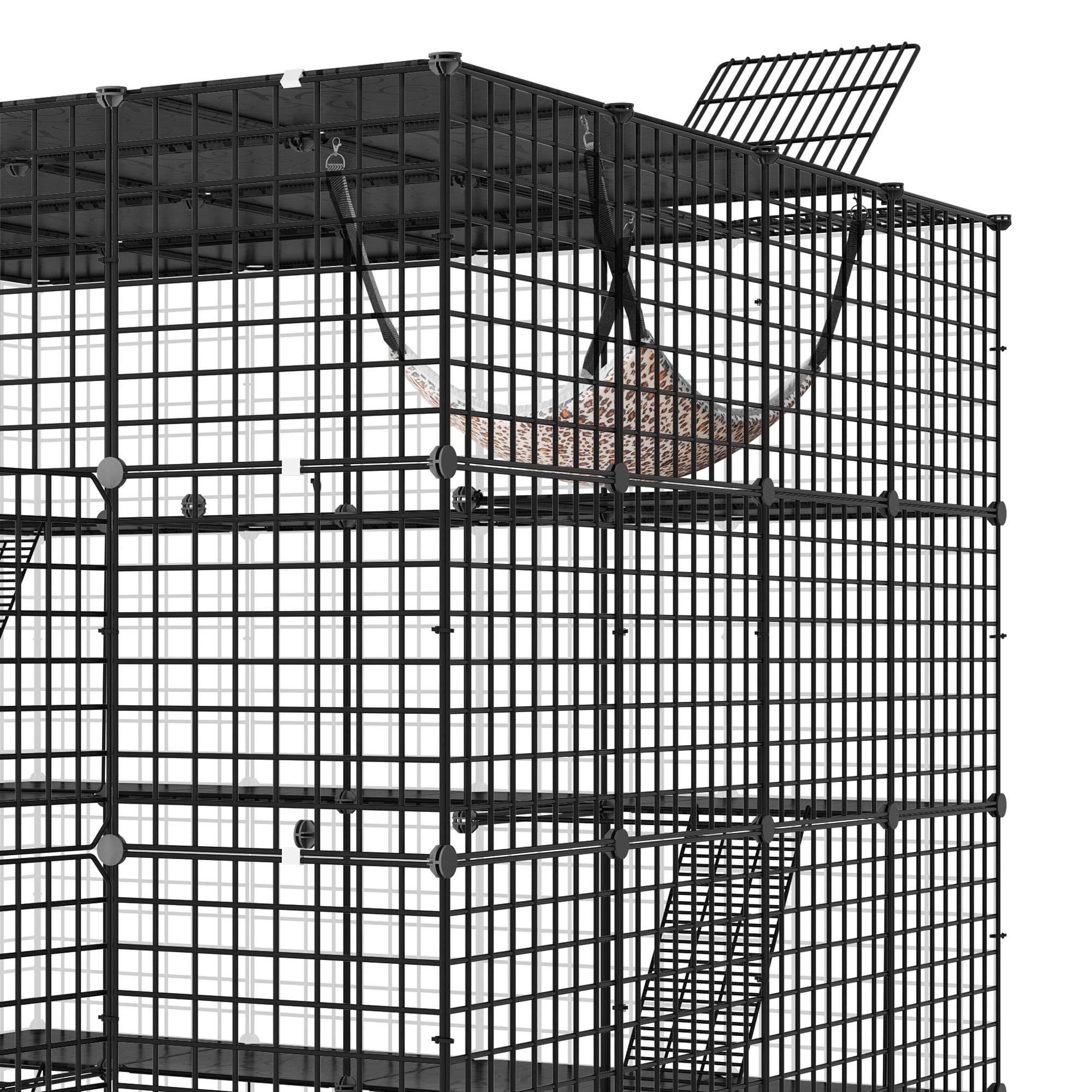 ModFusion Large 4‑Tier Cat Catio Cage for 1‑4 Cats Metal Indoor Outdoor Enclosure