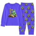 thumbnail image 2 of CUZIBR Boys Outfits Crewneck Sets Winter Cartoon Print Long Sleeve Top Pants Pajamas Loungewear Kids Homewear Comfortable Casual Clothes Sets,a-Blue,5-6 Years, 2 of 3
