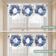 thumbnail image 6 of Spring Flower Wreath Tie Up Valance for Windows, Country Watercolor Purple Blue Floral Leaf Adjustable Rod Pocket Tie Up Valance Curtains Window Treatment for Kitchen Bathroom Bedroom 42 X 12 Inch, 6 of 9