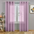 thumbnail image 2 of Lilixerw Sheer Curtains for Living Room,Solid Color Vertical Window Curtains for Bedroom,Farmhouse Curtains for Dining Room,2 Panels,Purple, 2 of 7