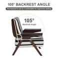 thumbnail image 4 of PAPROOS Accent Chair for Living Room, Mid-Century Modern Upholstered Reading Armchair with Solid Wood Arms, Comfy Bedroom Lounge Chair, White+Black, 4 of 11