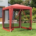 thumbnail image 1 of vidaXL Party Tent with 4 Mesh Sidewalls Red 2x2 m HDPE, 1 of 4