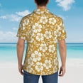 thumbnail image 3 of Lsque Rose Flowers pattern Hawaiian Shirt for Men, Unisex Summer Beach Casual Short Sleeve Button Down Shirts-Small, 3 of 9