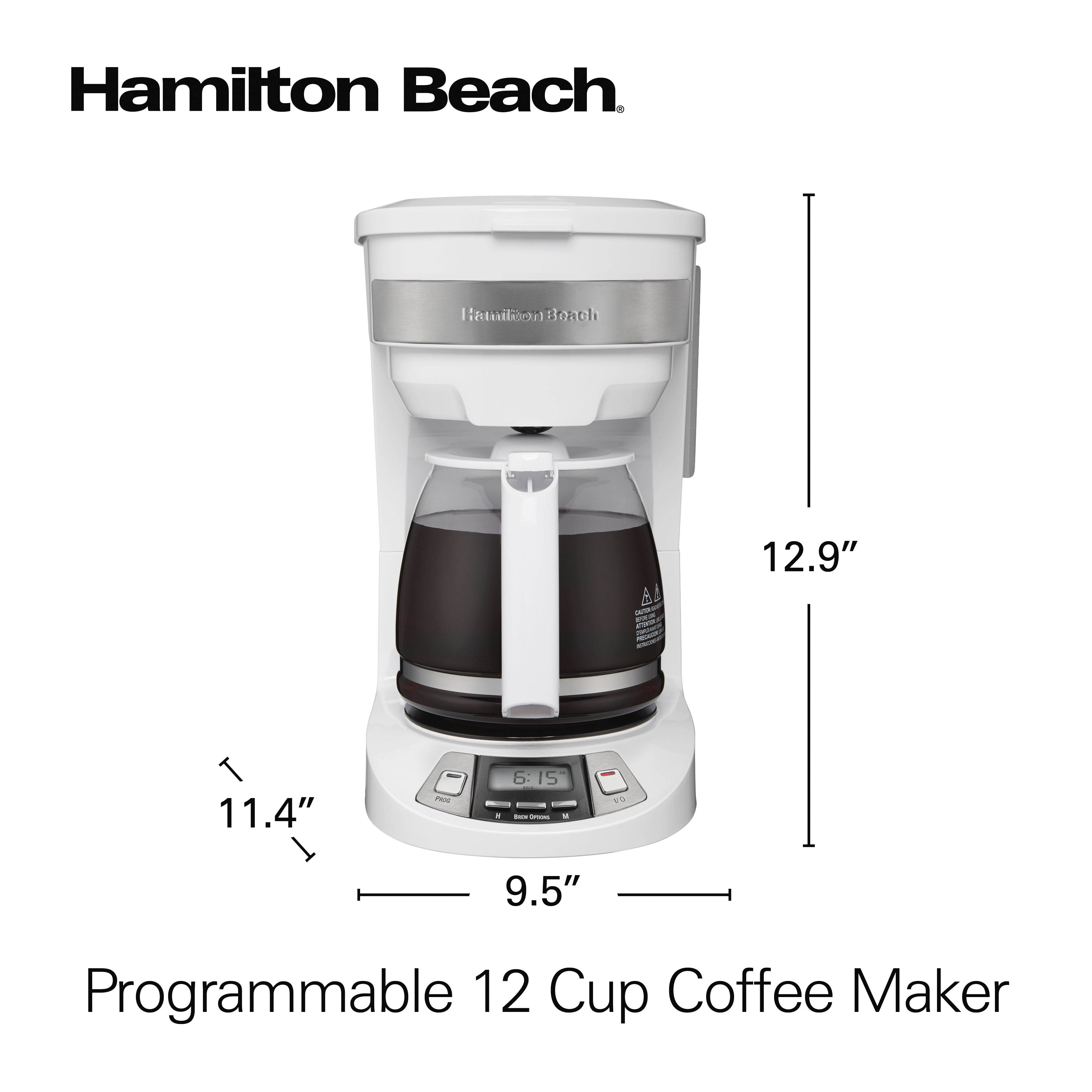 Hamilton Beach 47231 12-Cup BrewStation with Water Filter, White