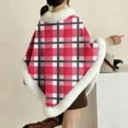 thumbnail image 4 of DeHolifer Women's Shawl Furry Warm Cape Coat Pullover Poncho Fluffy Fur-Collar Shawl Wrap Plaid Printed Fall Winter Outdoor/Indoor Cloak, 4 of 6