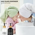 thumbnail image 4 of 2 Pack Soap Dispenser Bottle with Bamboo Pump Soap Tray 16 Oz Refillable Hand Soap Container Reusable Rustic Detergent Bottle  Durable Glass Soap Dispenser Set for Kitchen Bathroom Shampo, 4 of 7