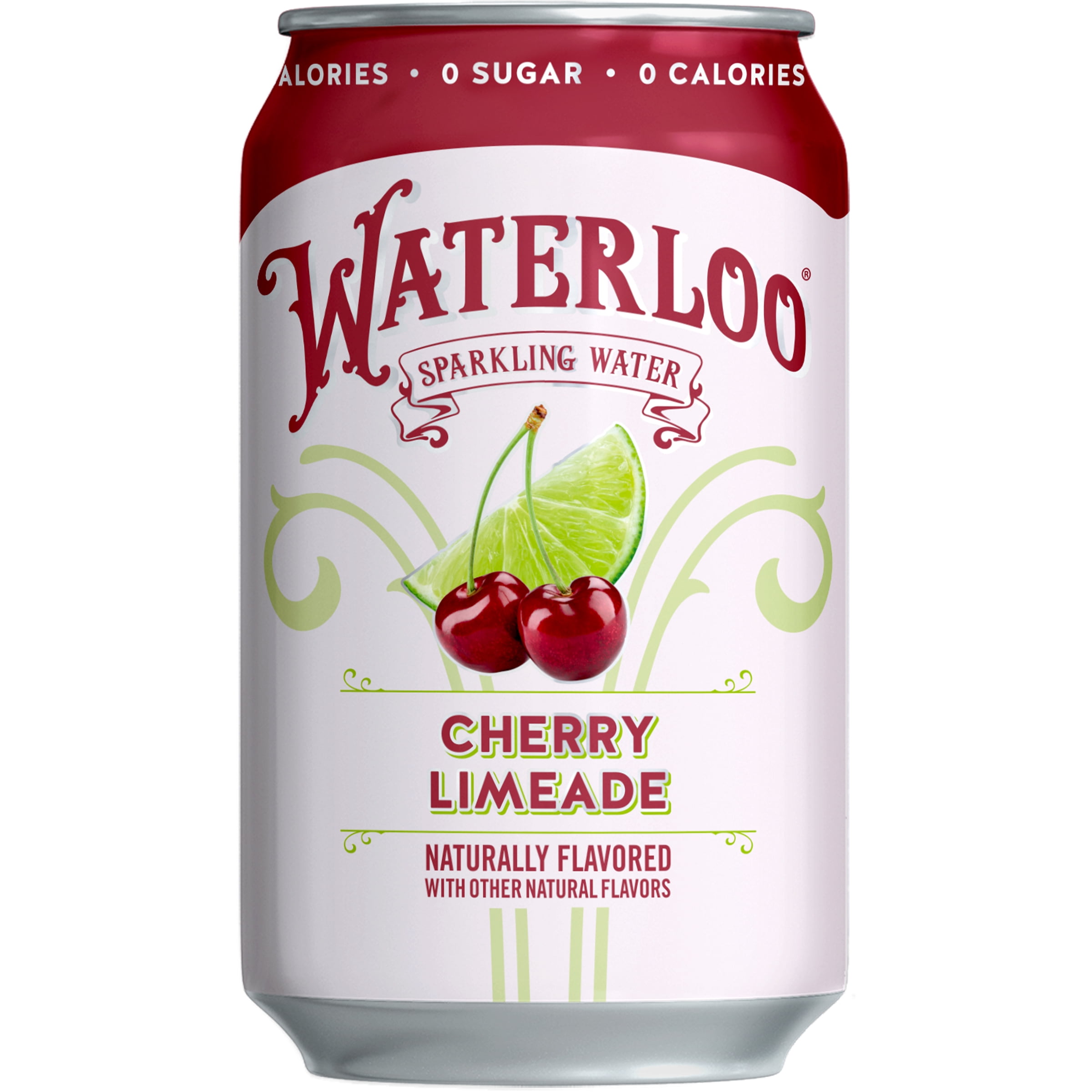 (3 pack) Waterloo Sparkling Water, Cherry Limeade, 12 fl oz, 8 pack cans