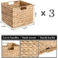 thumbnail image 3 of Water Hyacinth Storage Basket Large, Folding Cube Woven Wicker Storage Basket for Shelves, Pantry Baskets Organization and Storage, Kitchen Storage Baskets, Large Rattan Basket, 3 of 4
