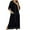 Black, variant on WREESH Womens Long Nightgowns Cotton Pajamas Crewneck Sleepwear Zip-Up Pajamas Loungewear Black
