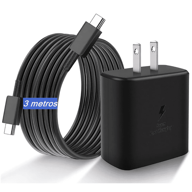 Cargador Super Carga Rápida Tipo C 45w Para Samsung S23 S23+ Negro