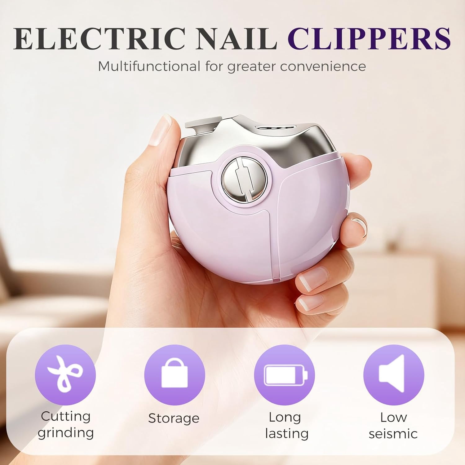 Electric Nail Clipper,2026 New with Trimming, Buffing, and Polish Removal in One, 2 Speeds, Type-C Rechargeable, Automatic Electric Nail File for Men Women Kids Baby Adults