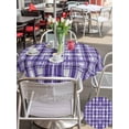 thumbnail image 5 of Outdoor Tablecloths with Umbrella Hole & Zipper, Purple Plaid Round Tablecloth 54 Inch, Modern Art Checkered Farmhouse Waterproof Table Cloth, Patio/Pool/Picnic Table Covers, 5 of 8