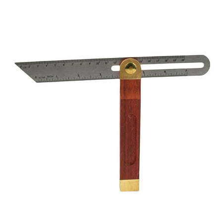 

9-Inch Sliding T-Bevel with Hardwood Handle Stainless Steel Brass Fittings Ruler