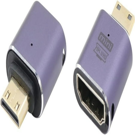 

SHZHLAIFUZB 2PCS High Speed 8K Mini Male to Female Adapter with LED Lights - 48Gbps Ideal for Laptop Cameras and DSLR - 90 Degree Down Angle Super Fast Data Transfer