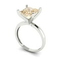 thumbnail image 2 of 3 ct Princess Cut Natural Morganite Solitaire Engagement Ring for Women in 18K White Gold, 2 of 5