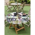 thumbnail image 2 of Round Outdoor Tablecloth With Umbrella Hole And Zipper– Happy Easter Waterproof Patio Table Cover for Party, Picnic, Backyard, 50" Dia. , Easter Bunny Tails Color Plaid, 2 of 8