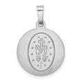 thumbnail image 4 of 14k White Gold Polished / Satin Miraculous Medal Hollow Pendant Charm, 4 of 4