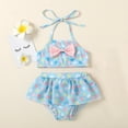 thumbnail image 2 of FRSASU Summer Baby Kids Girls Swimwear Dot Print Tops Shorts Swimsuit Outfit Set Blue 90(12-24 Months), 2 of 9
