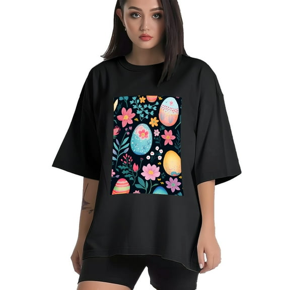 Plus Size Shirt for Women Black Tops for Women Short Sleeves Shirt for Women Easter 199 T Shirt Crewneck Shirt for Women XS