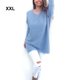 thumbnail image 5 of Minnieouse Solid V-neck Sweater Skin Friendly Autumn Fashionable Tops Loose Blouse Long-sleeve Winter Girls Portable Sweaters Type5 NO5, 5 of 6