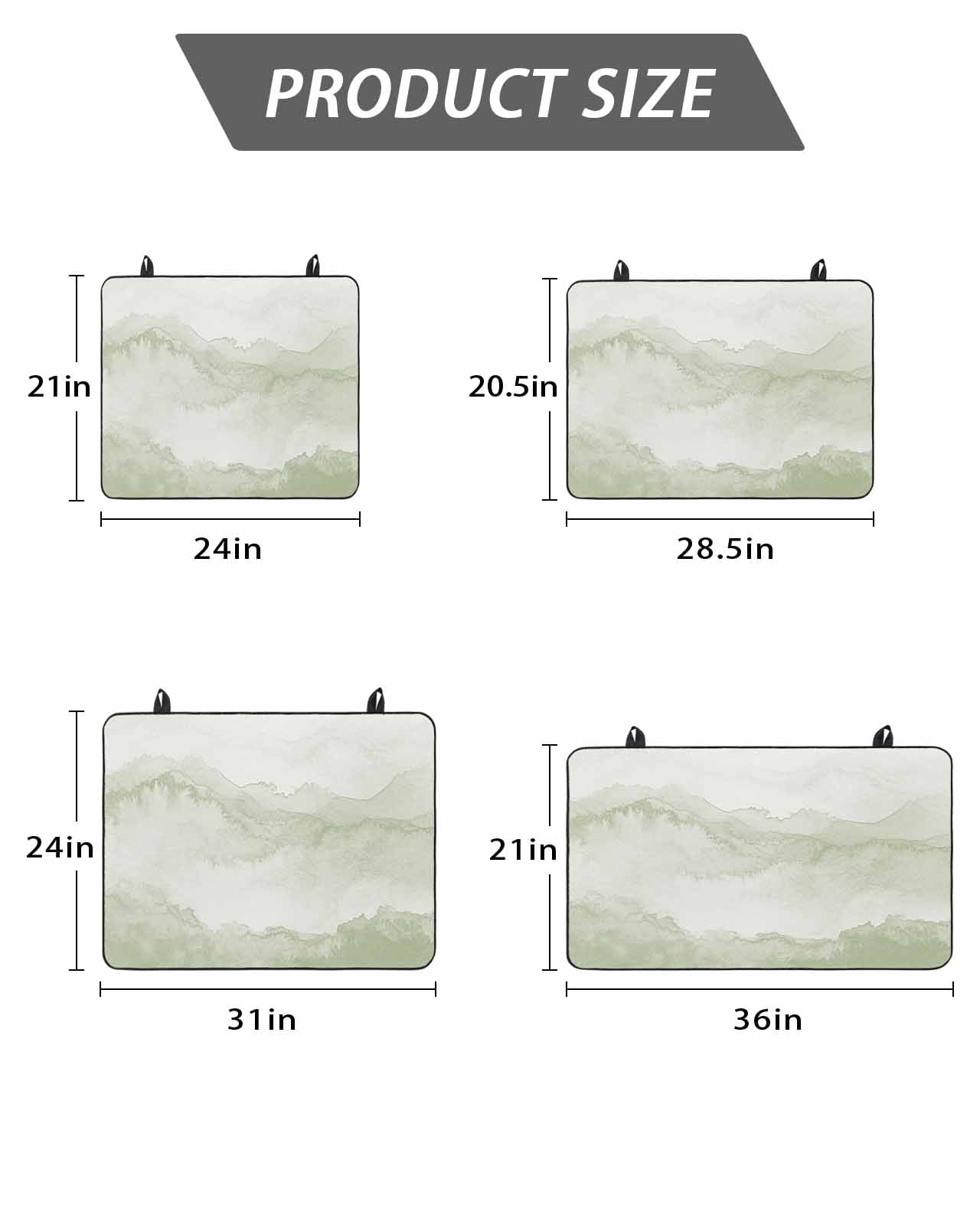 Stove Top Covers for Electric Stove, Sage Green Ombre Mountain Glass Stovetop Cover Protector, Nature Abstract Art Marble Induction Cooktop Protector Oven Mat for Kitchen Countertop 24"x21"