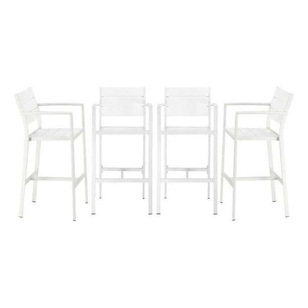 Pangea Home Betty Arm Bar Chairs White Set of 4