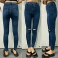 thumbnail image 2 of Gubotare Denim Jeans for Women Women Ripped Jeans Y2K Distressed Ripped Skinny Stretchy Denim Pant (Dark Blue,Size L), 2 of 4
