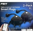 thumbnail image 1 of Enchufes inteligentes para exteriores Feit Electric con triple toma de corriente, paquete de 2, color negro, 1 of 5