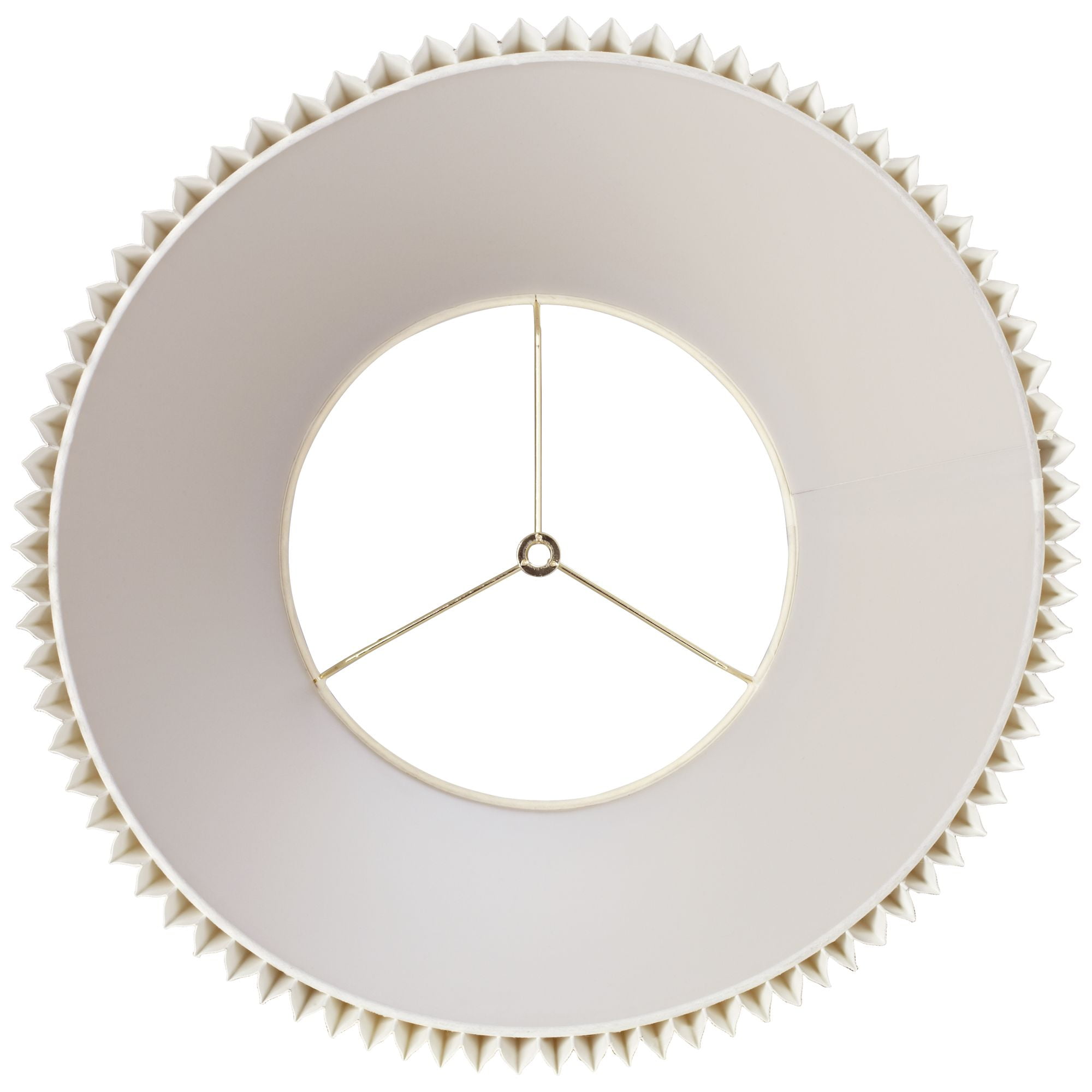 Springcrest Empire Lamp Shade Ivory Knife Pleated Large 11" Top x 18" Bottom x 12" High Spider Replacement Harp and Finial Fitting
