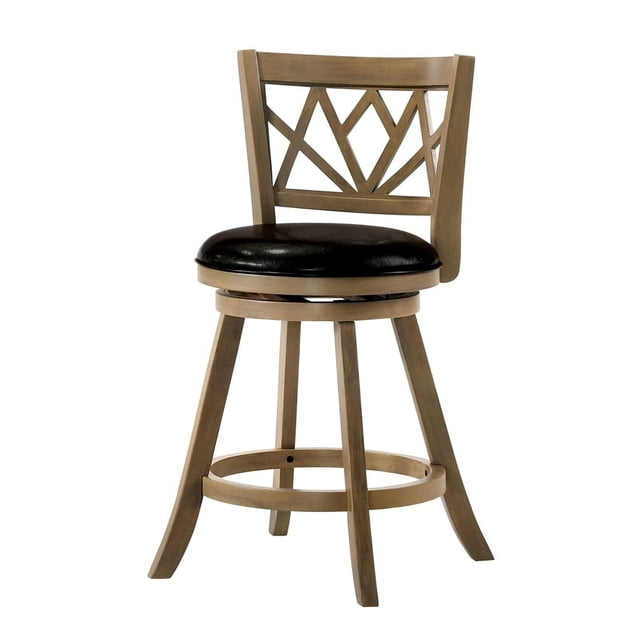 Furniture of America Vergara Wood 24-Inch Swivel Bar Stool in Maple