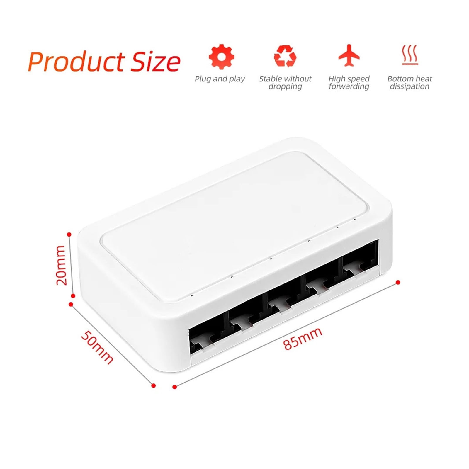 5 Port Gigabit Ethernet Switch, 10/100/1000Mbps Network Hub