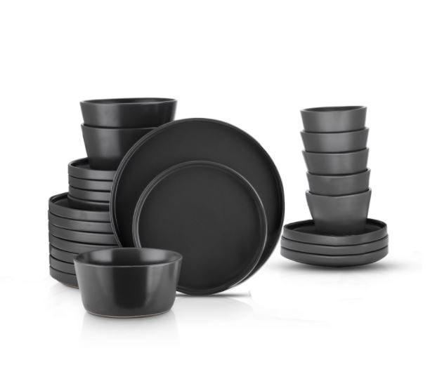 Service For 8 Matte Brown Details about   Stone Lain Coupe Dinnerware Set 
