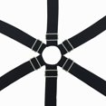 thumbnail image 2 of Tensor de sábana elástico ajustable de 6 lados con soportes de metal, tirantes cruzados para ropa de cama, apto para colchones redondos y cuadrados de todos los tamaños (3 compartimentos negros) oso de fresa  Hogar, 2 of 3