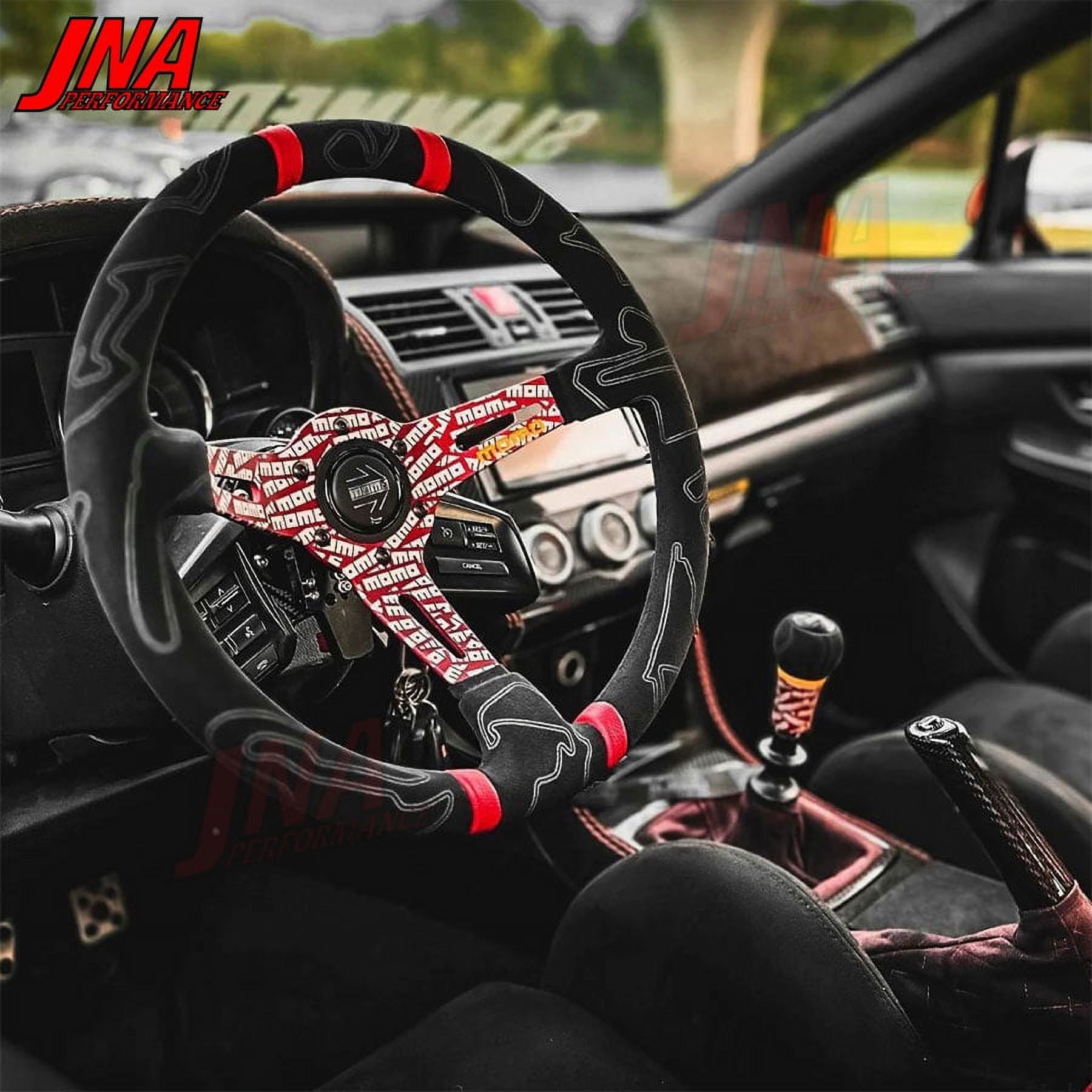350mm 14' MOMO ULTRA Suede Leather JDM Racing Sport Steering