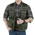thumbnail image 3 of Brnmxoke Men's Casual Outdoor Utility Work Safari Fishing Hiking Travel Cargo Vest Jacket Multi Pockets Lightweight Quick Dry Plus Size, 3 of 8