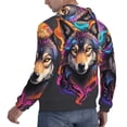 thumbnail image 6 of Pofeuu Colorful Wolf Head Print Mens Casual Hooded Collar Drawstring Hoodies Pullover Sweatshirts Casual Long Sleeve Shirts-4X-Large, 6 of 7