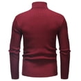 thumbnail image 6 of FINALGANG Mens Solid Color Cable Knit Turtleneck Sweater Long Sleeve Ribbed Hem Slim Fit Jumpsuit For Daily Wear Business Casual Red XL, 6 of 7